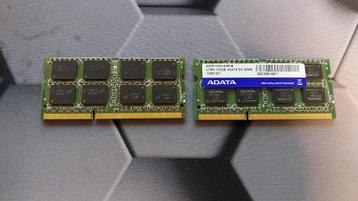 2 ADATA 4GB DDR3 1333MHz So-DIMM Laptopgeheugen beschikbaar voor biedingen