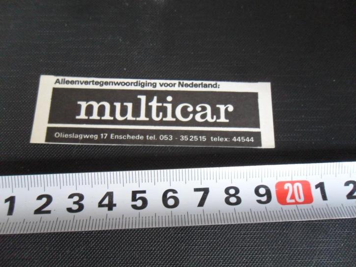 sticker Enschede MULTICAR alleenvertegenwoordiging Olieslagw, Verzamelen, Stickers, Zo goed als nieuw, Bedrijf of Vereniging, Ophalen