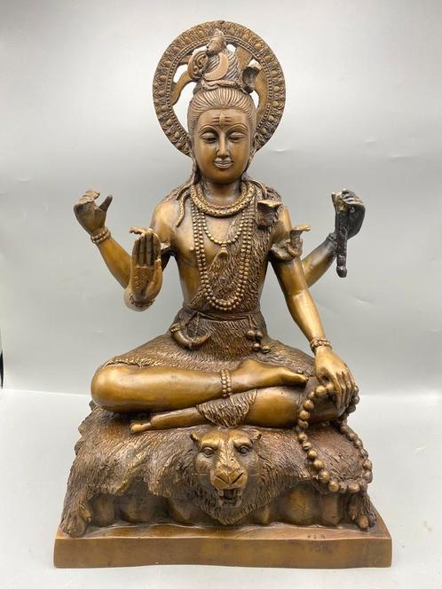 Grote Zware Bronzen Shiva beeld 44 cm bijna 10,5 KG, Antiek en Kunst, Kunst | Beelden en Houtsnijwerken, Ophalen of Verzenden