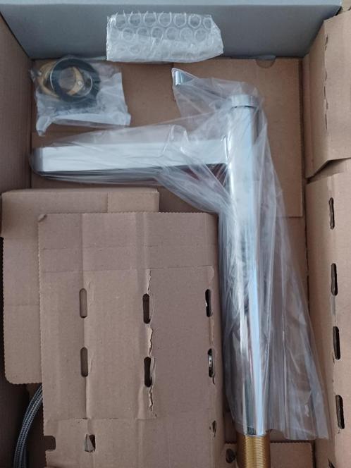 wastafelmengkraan + pop up, Doe-het-zelf en Verbouw, Sanitair, Nieuw, Kraan, Chroom, Ophalen