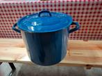 Emaille hoge blauwe pan, Ophalen of Verzenden
