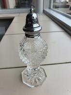 Vintage kristallen strooibus met verzilverde dop -, Ophalen of Verzenden