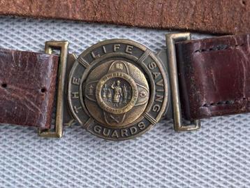 Vintage scoutingriem met messing gesp The Life Saving Guards beschikbaar voor biedingen