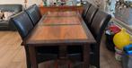 Grote eettafel + 6 stoelen + salontafel, Huis en Inrichting, Tafels | Eettafels, Gebruikt, 150 tot 200 cm, Ophalen of Verzenden