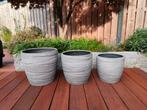 Mooie set van 3 grote keramieken planten potten/bakken., Tuin en Terras, Bloembakken en Plantenbakken, Ophalen, Zo goed als nieuw