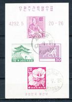 Zuid Korea 1959 M266b en M268-M270 blok 133 gest., Oost-Azië, Ophalen of Verzenden, Gestempeld