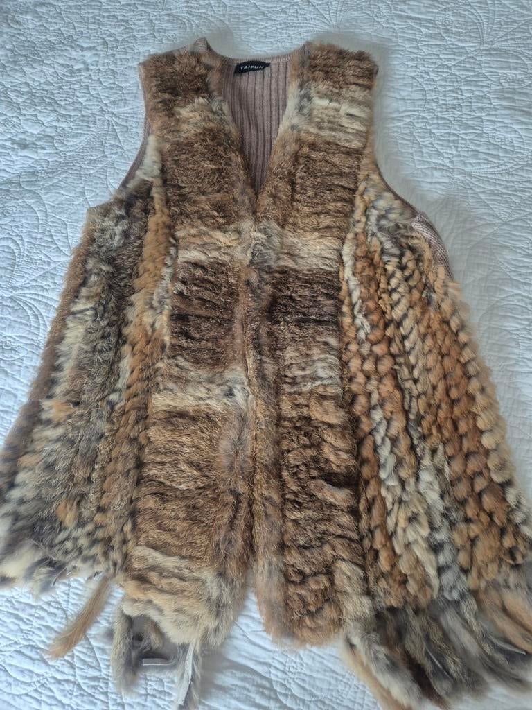 Taifun vest mouwloos konijnenbont mt. M, Maat 38/40 (M), Verzenden, Beige, Zo goed als nieuw