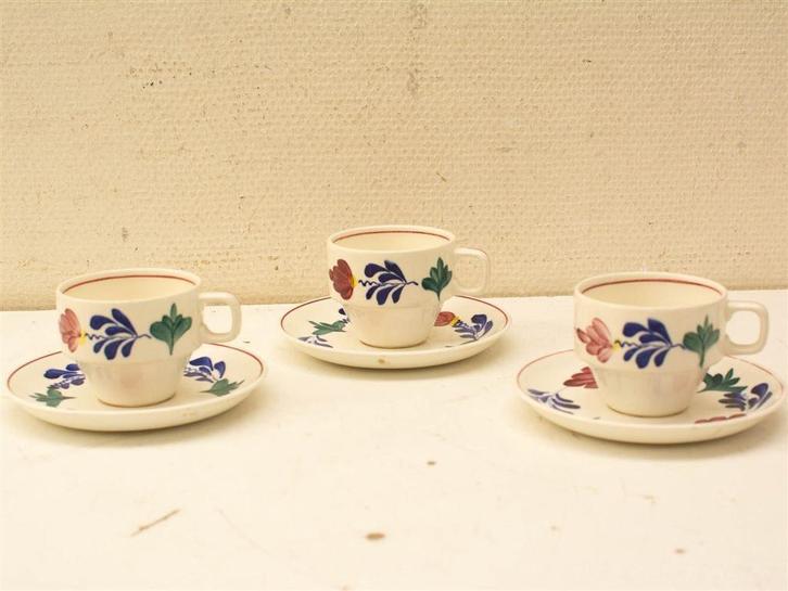 6 delig boerenbond servies 36594, Huis en Inrichting, Keuken | Servies, Gebruikt, Kop(pen) en/of Schotel(s), Overige stijlen, Porselein