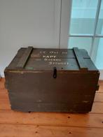 Stoere legergroene houten kist, ook leuk als salontafel, Ophalen, Gebruikt, 50 tot 100 cm, 50 tot 75 cm