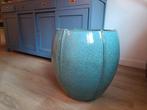 Grote Turquoise plantenpot, aardewerk, geglazuurd., Tuin en Terras, Bloempotten, Ophalen, 40 cm of meer, Rond, Zo goed als nieuw