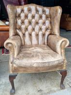 Handgepatineerde Chesterfield fauteuil + BEZORGING GRATIS, Huis en Inrichting, Fauteuils, Gebruikt, ., Chesterfield, Ophalen of Verzenden