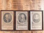 18e-eeuws drieluik met originele Tirion gravures in lijst, Antiek en Kunst, Ophalen of Verzenden