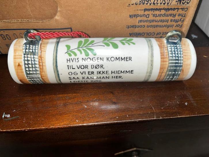 Vintage keramiek berichtenbuis, Antiek en Kunst, Antiek | Keramiek en Aardewerk, Ophalen of Verzenden