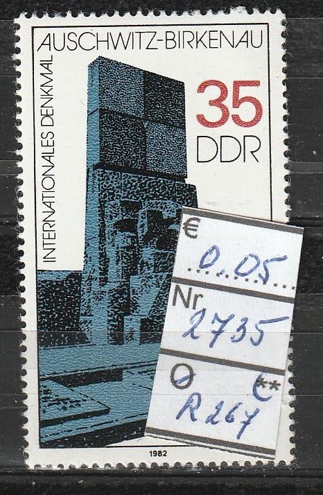 DDR Monument Auschwitz-Birkenau Michel 2735 Nr.R267p, Postzegels en Munten, Verzenden, DDR, Postfris