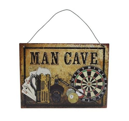 Metalen tekst bord mancave, Huis en Inrichting, Woonaccessoires | Tekstborden en Spreuken, Nieuw, Ophalen of Verzenden