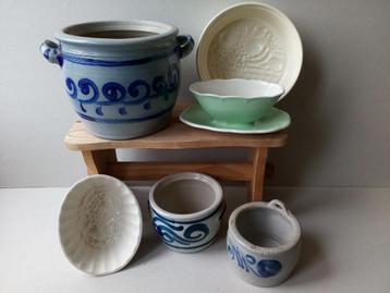 Keuls aardewerk/Puddingvormen.Brocante.Verschillend geprijsd beschikbaar voor biedingen