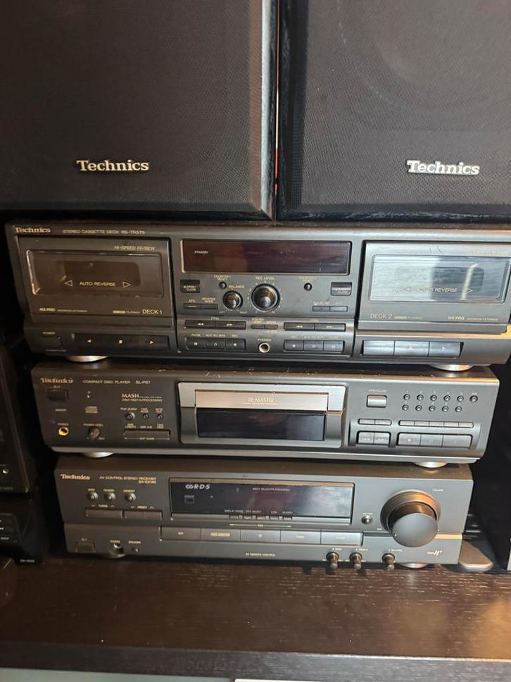 Technics Stereo Set - Cassettedeck, CD Speler, Receiver, Audio, Tv en Foto, Versterkers en Receivers, Gebruikt, Stereo, Overige merken