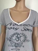D624 Maison Scotch maat 2=S=36 t-shirt top tuniek wit/grijs, Wit, Zo goed als nieuw, Korte mouw, Maat 36 (S)
