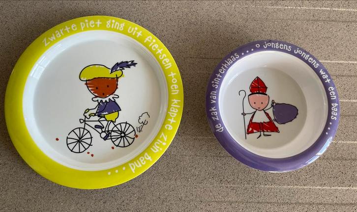 Sinterklaas bord en bakje Piet ging uit de zak van Sint, Diversen, Sinterklaas, Zo goed als nieuw, Ophalen of Verzenden