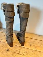 dames suede laarzen met bont, Hoge laarzen, Bruin, Ophalen of Verzenden, Zo goed als nieuw