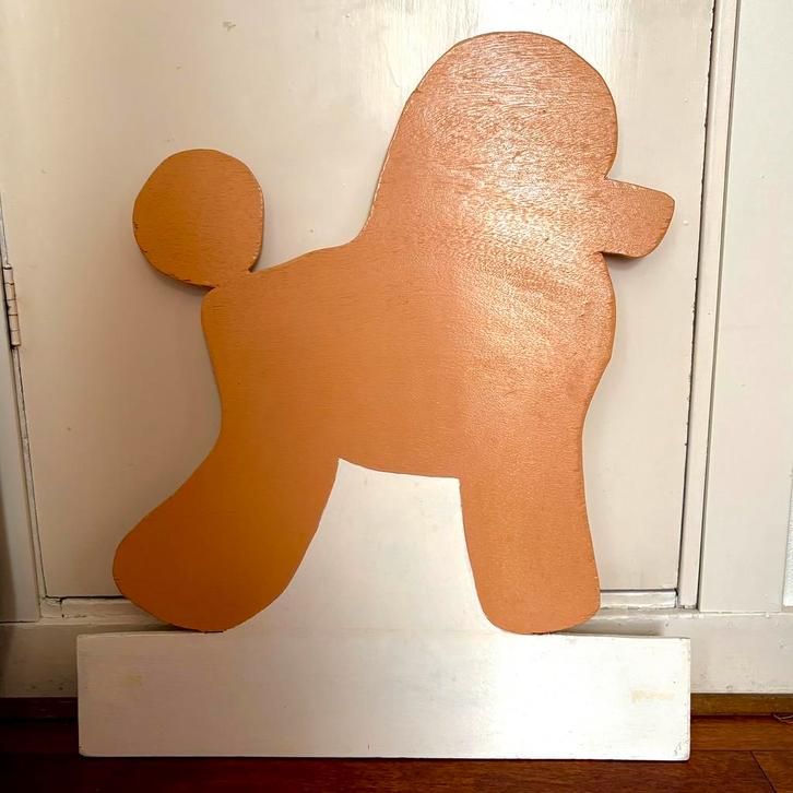 Reclamebord, houten poedel, kennel, trimsalon, Dieren en Toebehoren, Honden-accessoires, Zo goed als nieuw, Ophalen of Verzenden