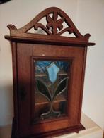 Antiek Wandkastje met Glas-in-lood, Ophalen of Verzenden
