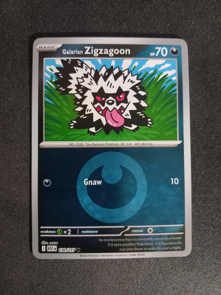 Galarian Zigzagoon 130/217 Ascended Heroes Energy Reverse NM, Verzenden, Zo goed als nieuw, Losse kaart, Foil