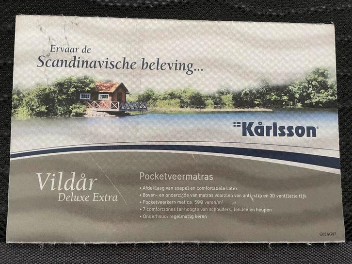 2x Karlsson Pocketveermatras 90x200 - Denim, Huis en Inrichting, Slaapkamer | Matrassen en Bedbodems, Gebruikt, Matras, 90 cm
