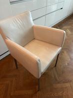 5 witte leren stoelen van Machalke, Huis en Inrichting, Ophalen, Gebruikt, Wit, Leer