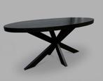 Ovale eettafel mangohout en visgraat met Matrixpoot, Ophalen, 100 tot 150 cm, 200 cm of meer, Zo goed als nieuw