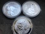 3 x Aus Perth Mint - Quokka, wombat - silver, Ophalen of Verzenden, Zilver