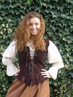 larp, vest, tuniek, blouse, middeleeuws, gilet, dragonheart, Hobby en Vrije tijd, Kostuums, Theaterbenodigdheden en LARP, Ophalen of Verzenden