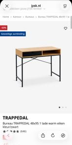 JYSK TRAPPEDAL Bureau - Eiken/Zwart - Gebruikt, Ophalen of Verzenden, Gebruikt, Bureau