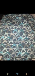 Tricot haaien blauw grijs 120cm x stofbreedte, Blauw, 120 cm of meer, Ophalen of Verzenden, Zo goed als nieuw