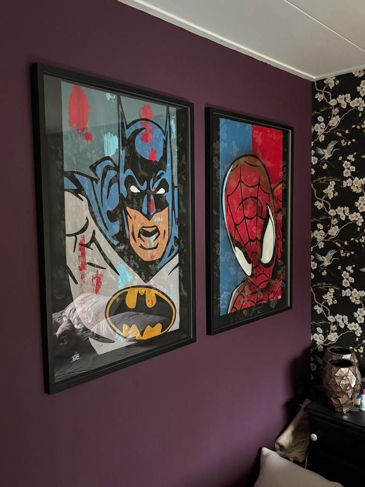 2 graffiti op canvas van für 72x102, Antiek en Kunst, Kunst | Schilderijen | Abstract, Ophalen of Verzenden