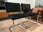 Zuiver rib ridge eetkamerstoelen buisframe set van 2 zwart, Huis en Inrichting, Stoelen, Gebruikt, Zwart, Design, Ophalen of Verzenden