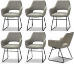 Arm stoel grijs microleder stof stoel buisframe grijs taupe, Huis en Inrichting, Stoelen, Nieuw, Ophalen of Verzenden, Eén, Stof