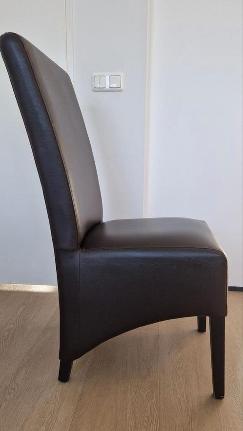Eetkamer stoelen, leer, 4 stuks, Huis en Inrichting, Stoelen, Zo goed als nieuw, Bruin, Ophalen of Verzenden