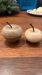 Set 2 appels (marmer of barnsteen?, Sieraden, Tassen en Uiterlijk, Edelstenen, Ophalen of Verzenden, Zo goed als nieuw