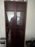 2 Ikea Billy boekenkast met glazen deuren - wijnrood, Ophalen, Gebruikt, 200 cm of meer, 50 tot 100 cm