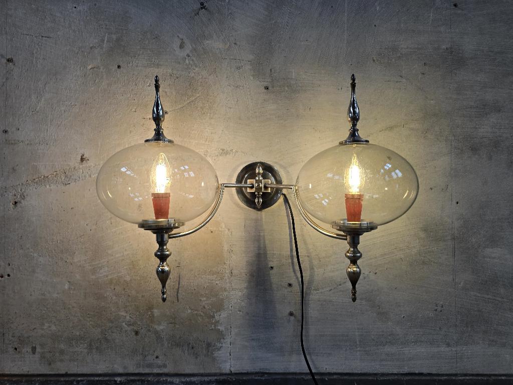Sciolari Mid Century Design Wandlamp | Chroom Wand Lamp, Ophalen of Verzenden, Gebruikt, Glas, Vintage Retro Mid Century Design Space Age
