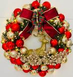 Prachtige handgemaakte kerstkrans met rendier. (50cm), Huis en Inrichting, Woonaccessoires | Kransen, Ophalen of Verzenden, Nieuw