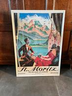 Ingelijste Poster “St. Moritz”, Verzamelen, Ophalen, Met lijst, A1 t/m A3, Reclame
