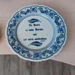 Delftsblauwe tegel met bijbelse tekst., Antiek en Kunst, Ophalen of Verzenden