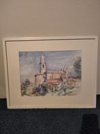 Aquarel / Waterverf Schilderij / Pacengo Italie., Minder dan 50 cm, Ophalen of Verzenden, Zo goed als nieuw, Schilderij