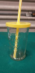 glas met kunststof rietje en deksel, Verzamelen, Glas en Borrelglaasjes, Ophalen of Verzenden, 'T Olde Gre-j, Info@toldegrej.nl