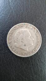Juliana 1 gulden munt   1955, Zilver, 1 gulden, Ophalen of Verzenden, Koningin Juliana
