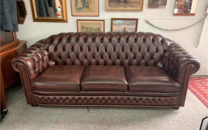 Bankstel bruine Springvale Chesterfield bankstel nieuw staat, Huis en Inrichting, Banken | Bankstellen, Ophalen of Verzenden