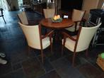 Eetkamer stoelen met ronde tafel uit café, Huis en Inrichting, Complete eetkamers, Ophalen of Verzenden, Zo goed als nieuw, 4 tot 6 stoelen