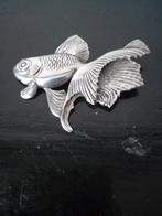 Unieke vintage verzilverde koi vis broche, Ophalen of Verzenden, Zilver, Overige materialen